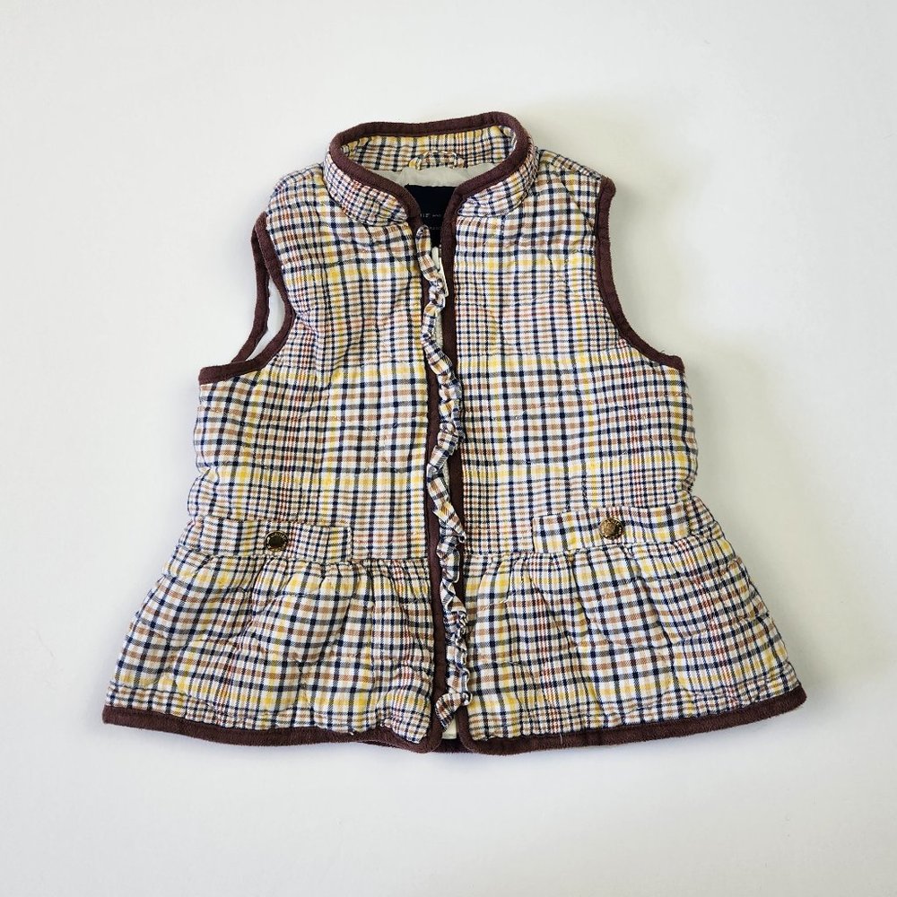 Janie and Jack Toddler Plaid Puffer Vest sz 2T